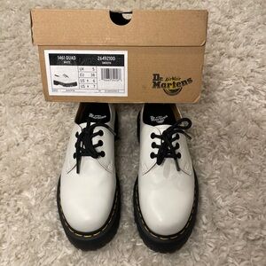 Dr. Martens 1461 Quad Smooth Leather Platform Shoes - White